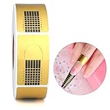 G2PLUS 500 Stück nagelschablonen verlängerung, Gold Gel Nägel Schablonen, Selbstklebende Nagelschablonen für Nagelverlängerung