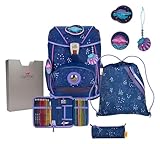 DER DIE DAS leichter Schulrucksack, ErgoFlex Deep Ocean Set 5-teilig, ca. 22 l Volumen, ca. 800 g Gewicht