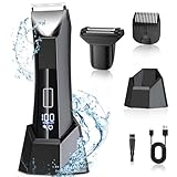2-In-1 Intimrasierer Mann, Rasierer Herren Intimbereich mit LED Anzeige & Licht, Nass und Trocken Intimrasierer, Type-C Intim Rasierer Männer, Körperrasierer Herren für Leiste/Brust/Bart/Beine, IPX7