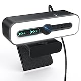 1080P Webcam mit Mikrofon und Licht,USB Webcam für PC Laptop Desktop.USB Kamera für Videoanruf und Aufnahme,Studieren,Web Konferenzen,Full-HD-Webcam Kompatibel mit Windows,Mac,Linux,Unix und Android