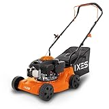 IXES Rasenmäher IX-LM132P | Benzin-Rasenmäher - 3,3 PS / 2,4 kW | 40 cm Schnittbreite | 3-fache Schnitthöhenverstellung 30-66 mm | 35 Liter Fangkorb | leicht & platzsparend | große Laufräder