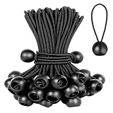 Obidodi Spanngummis mit Kugel 10 cm, 30 Stück Planenspanner, Robuste Gummispanner Zeltgummis für Campingzelten Banner Überdachungen Planen Zelt, Schwarz