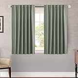 H.VERSAILTEX Verdunkelungsvorhänge, wärmeisoliert, Fensterbehandlung, Raumverdunkelung, Verdunkelungsvorhänge für Wohnzimmer, Rücklasche/Stangentasche, Schlafzimmer, Vorhänge, 132 x 114 cm, Hellsalbei