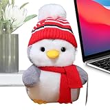 Pinguin-Plüschtier, gefüllte Pinguin-Puppe, kuscheliges Tier-Tröster-Spielzeug, Tierkinder-Plüschtiere, die Hüte und Schals für Feiertagsgeburtstage tragen