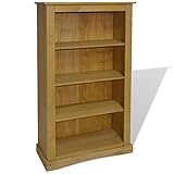 Helloshop26 Regal Schrank Schrank Design Bücherregal 4 Ebenen Kiefer 150 cm Braun 2702017/2