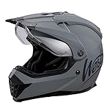 WESTT Cross X Motorradhelm I Motocross Helm I Enduro Helm I MTB Helm I Quad Helm I Fullface Helm I Doppelvisier I Herren & Damen I ECE Zertifiziert I grau l Größe S (55-56cm)