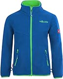 Trollkids Kinder Oppdal XT Fleece Jacke, Mittelblau/Hellgrün, Größe 140