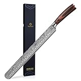 Sunnecko Schinkenmesser 30CM Profi Tranchiermesser- Ultra Scharfe Aufschnittmesser, Küchenmesser für Schinken, Salamimesser, Fleischmesser mit Ergonomischer Griff