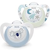 NUK Star Night & Day Baby Schnuller | 0-6 Monate | im Dunkeln leuchtend | BPA-freies Silikon | Koala blau | 2 Stück
