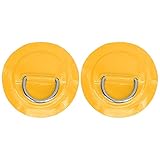 SYH&AQYE 2 Pack Edelstahl D Ringpflaster für Aufblasbare Bootsfloß Dinghy Kajak Kanu Surfbrett Stand Up Paddelbrett (Gelb)