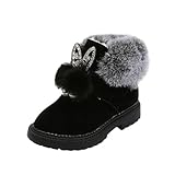 Mädchen Schuhe Outdoor Schuhe Reitstiefel Winter Warm Kinderstiefel Baumwolle Schuhe Warm Halten Rutschen Schuhe Täglich, T 210 Black Babyyy Month, 41 EU
