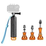 FAEFTY Schwimmer Handgriff Action Cam Unterwasser Handgriff, Wasserdichter Einbeinstativ mit DREI Langen Schrauben, Floating Hand Grip Einbeinstativ Tauchen Stock für GoPro Hero, Kamera Action