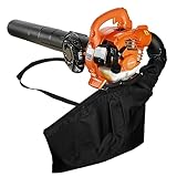 Laubbläser, Thermo-Laubsauger, 2 in 1, Benzin, 26 cc, 2-Takt-Gasgebläse, leistungsstarker Motor 0,7 kW, Staubsauger von Laub und Schmutz, ideal für Garten, Schnee, Staub (orange)