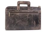 Bucklestone - Herren A4 Leder Notizbuchtasche - Schreibmappe mit Reißverschluss - Konferenzmappe mit Einziehbaren Griffen – WESTMINSTER - Braun