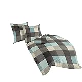 Bierbaum Bettwäsche 6452, Fein-Biber, Designed in Germany, türkis 02, 155 x 220 cm