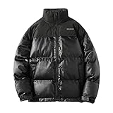 sutelang lurryly Warme Steppjacke Herren – günstige Mode Jacke Stehkragen Windschnitt Komfort Outwear Klassische Outdoor-Jacke aus Baumwolle Mantel mit Kapuze
