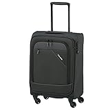 paklite Handgepäck Trolley 4 Rollen, leicht, DERBY, Stilvoller Weichschalen Rollkoffer klein mit TSA Schloss + Aufsteckfunktion, 55 cm, 41 Liter