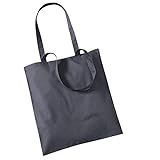 Westford Mill - Baumwoll-Tragetasche mit langen Henkeln One Size,Graphite Grey
