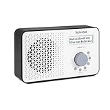 TechniSat Viola 200 - tragbares DAB+/UKW-Radio (mit LCD-Display, Teleskopantenne, Favoritenspeicher, Kopfhöreranschluss, Netz- & Batteriebetrieb, Mono-Lautsprecher, RDS, PLL) weiß/schwarz