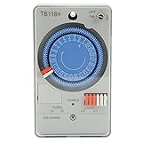 ANKROYU TB118N Zeitschaltuhr, programmierbare ABS-Zeitschaltuhr, störungsfreier 24-Stunden-Zeitschaltuhr, Zeitsteuerungsschalter für Straßenlaterne
