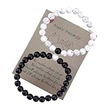 Funkuhr Armbanduhr für den besten Freund, Paare, für 2, passend für Sie und Ihn, Liebhaber-Armband für Freundschaft, Beziehung, Freund, Freundin, Valentinstagsgeschenk Armbanduhren (Black, One Size)
