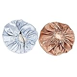 Ipetboom 2St zweilagige Nachtmütze aus Satin Kopftuch aus Baumwolle Satin-Kappe Damen Satin Duschhaube aus Satin Stirnbänder abschminken aufst diehüte aufsc Haarhaube aus Seide Schlafhauben