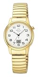 Master Time Funk Quarz Damen Uhr Analog mit digitalem Datum mit Edelstahl Armband MTLA-10947-12Z