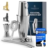 EMPATION Cocktail Shaker, 8-teiliges Cocktail Set - 825ml Boston Shaker aus Edelstahl, minimalistisches Cocktail Zubehör, Bar Set für Anfänger & Profis, Cocktailshaker Set perfekt als Präsent geeignet