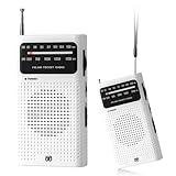 AZURAOKEY Full Band AM FM Small Radio, FM Am tragbare Radio -Batterie (2AA), Weltempfänger mit Lautsprecher und Kopfhörerbuchse for Innen-, Außen- und Notfallgebrauch