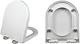 SdaryWare Ersatz-Toilettensitze mit Absenkautomatik, D-Form, Kleiner Toilettensitz, U-Form, D-förmige Schüssel, kompaktes, kleines Design, Wasserklosett, einfache Install(9013)