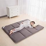 DSAoTeng Bodenmatratze für Einzelbett, weiche, atmungsaktive Futon-Matratze, japanische Tatami-Matte, tragbar, aufrollbare Matratze, dick, faltbar, Schlafbettunterlage für Studentenwohnheim (Grau, 90
