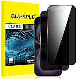 QUESPLE [2 Stück] Panzerglas Sichtschutz für iPhone 16 Plus 6,7 Zoll, Anti-Kratzen, 9H Härte Blasenfreie iPhone 16 Plus Privacy Schutzfolie Gehärtetem Glas Displayschutzfolie