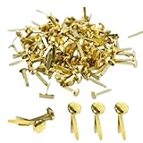 Lxtness (Gold) 100 Stück Mini Brads Musterbeutelklammern Rundkopfklammern Musterklammern Metall Rundkopfklammern Scrapbooking Brads Musterklammern Für Büro Papier Briefklammern Basteln Handwerk DIY
