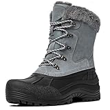 Kelway Winterstiefel Herren Wasserdicht Winterschuhe Herren Schneestiefel Winter Boots Outdoor Schneeschuhe für Wandern Arbeit Camping, Grau 42