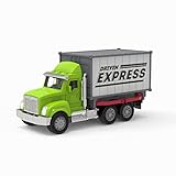 Driven Micro LKW 19 cm mit abnehmbarem Container, Lichtern und Tönen – Laster Spielzeugauto mit Geräuschen, Funktionen – Spielzeug Auto ab 3 Jahren, grün
