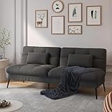 Herpaty Sofa 3 Sitzer Sofa Schlafsofa mit Schlaffunktion, überzug Futon Klappsofa, Bettcouch, Couch, 5 Verstellbare Winkel, Ideal für Wohnungen