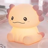 JVURICE Axolotl Nachtlicht Kinder Silikon Lampe Dimmbar Tier Touch Aufladbare Kinderlicht Schlafzimmer Led Night Light Dekor Kinder Geschenke Für Mädchen Junge Weihnachtsgeschenke Schlummerleuchten
