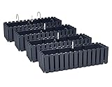 PAFEN 4X Blumenkasten Blumentopf mit Halterungen – 58 x 18 x 16,2 cm - Pflanztopf Bewässerungssystem Balkonkasten Pflanzkästen, Anthrazit