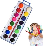 Mini-Aquarellfarben-Sets zum Valentinstag, 8 Farben, Herzform, Aquarellfarben-Set, Kinderherz mit Pinsel, waschbar für Valentinstag, Vorschule, Klassenzimmer (Blau-A)