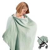 Stilltuch – Stilltuch aus 100 % Baumwolle mit verstellbarem Riemen – weicher & atmungsaktiver Baby-Stillschal & Poncho – vollständige Abdeckung der Privatsphäre für stillende Mütter – tragbar und