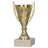 Larius Sieger Pokal - Fußball Ehrenpreis Trophäe Geschenk mit Wunschtext (ohne Wunschtext, Gold)