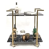 esmen 2-lagiger beweglicher Handwagenwagen, Kleiner Essensaufbewahrungstisch und Kaffee-/Teewagen for Wohnzimmer Schlafzimmer