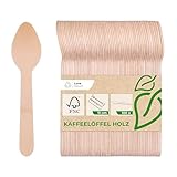 Love Nature Einwegbesteck Kaffeelöffel Holz – 100 Stück Holzlöffel Klein - Einweg Löffel für Desserts Umweltfreundlich Biologisch Abbaubar 11cm