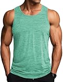 MAGCOMSEN Herren Tank T-Shirt Atmungsaktiv Muskelshirt Ärmelloses Sport Funktionsshirt Herren Gym Workout Tanktops Quick Dry Bodybuilding Shirts Sommer Outdoor Unterhemd Hellgrün XL