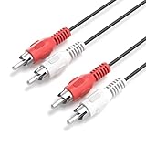 JAMEGA - 1m Cinch Audio Kabel | 2 Cinch-Stecker Stereo Kabel für Verstärker, Hifi-Anlage, Hifi-Receiver, Heimkino, Blu-Ray Player uvm.