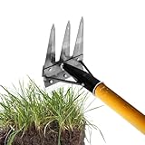 Gartenrechen zum Jäten | Doppelseitige Unkrautjäter, manueller Mehrzweck-Rechen, zerlegbar für Gartenarbeit, Hof, Gemüsegarten und Landschaftsbau