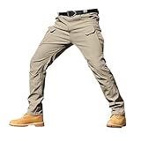 Arbeitshose für Herren, Cargo-Kampfhose, Stretch-Passform, elastischer Bund, normale Passform, Cargo-Wanderhose mit mehreren Taschen, schmale Passform, Arbeitshose, Outdoor, Herren-Wanderhose