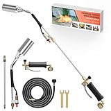 SEVENMEET Unkrautbrenner mit hoher Leistung, 1.800.000 BTU mit 30 m langem Schlauch, Selbstzünder für Jäten, Dachasphalt, schmelzenden Schnee, Straßenmarkierung