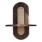 MWZBTG Rattan Wand| Wand Organizer Für Schlafzimmer - Deko Für Balkon Garten Und Outdoor Bereich Als Floating Organizer