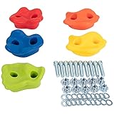 Spielturmking Klettersteine | Klettergriffe inkl. Befestigungsmaterial | Outdoor & Indoor | Bouldersteine bunt für Spielturm und Kletterwand (10 Stück)